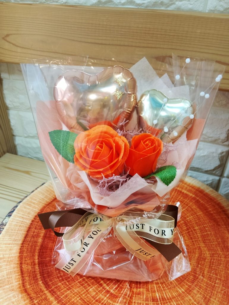 ソープフラワーバルーンスタンドブーケmini