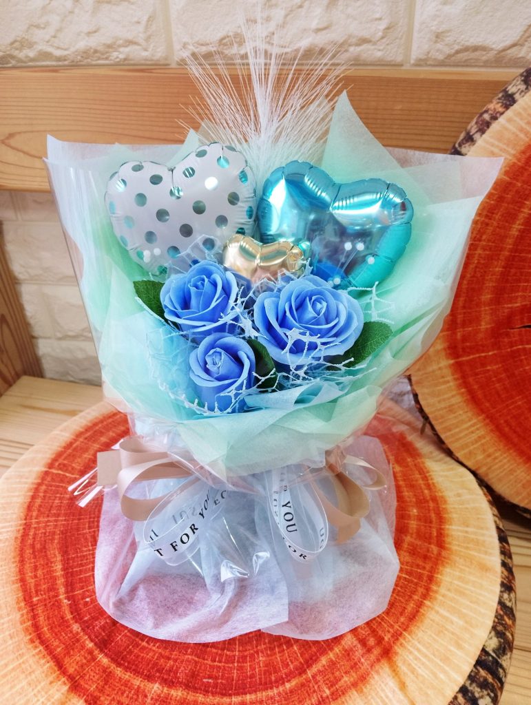 ソープフラワーバルーンスタンドブーケSS